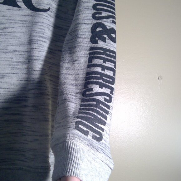 Enjoy COKE Hoodie Short Crossed back Drawstring lined hood xs gray black baggy - Picture 5 of 6